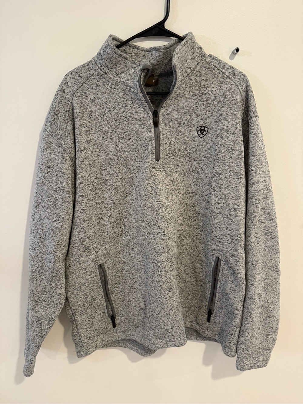 Ariat Men's Grey Heather Quarter-Zip Pullover